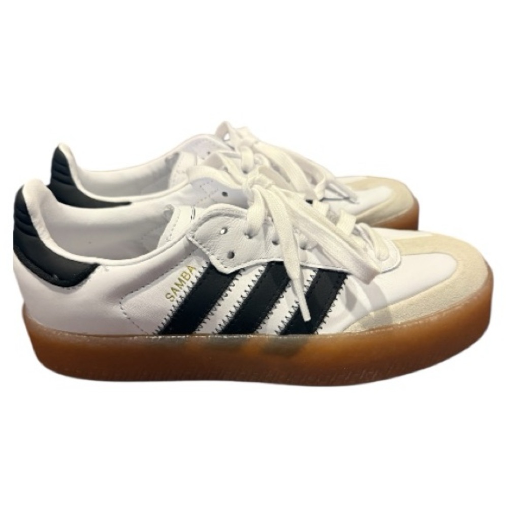 adidas Samba White Black Gum Sole Athletic Sneakers